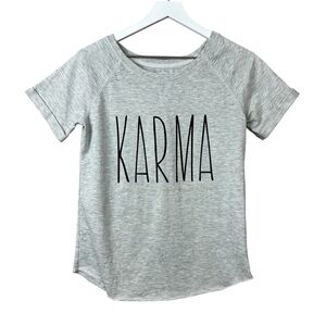 Grayson Threads Dear Karma Grey Shirt Sleeve Top Women Sz XS